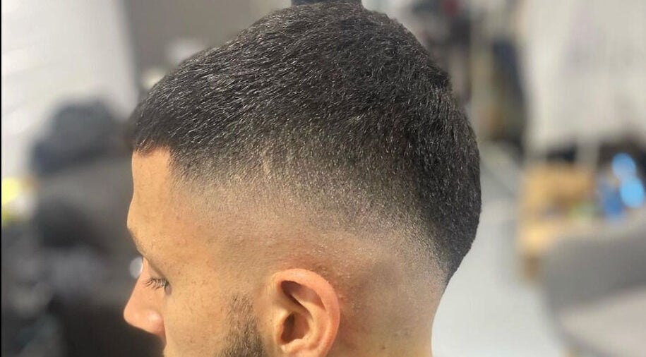 Close-up of a sleek fade haircut at Van E Cuts, Hillsdale, New South Wales, AU.
