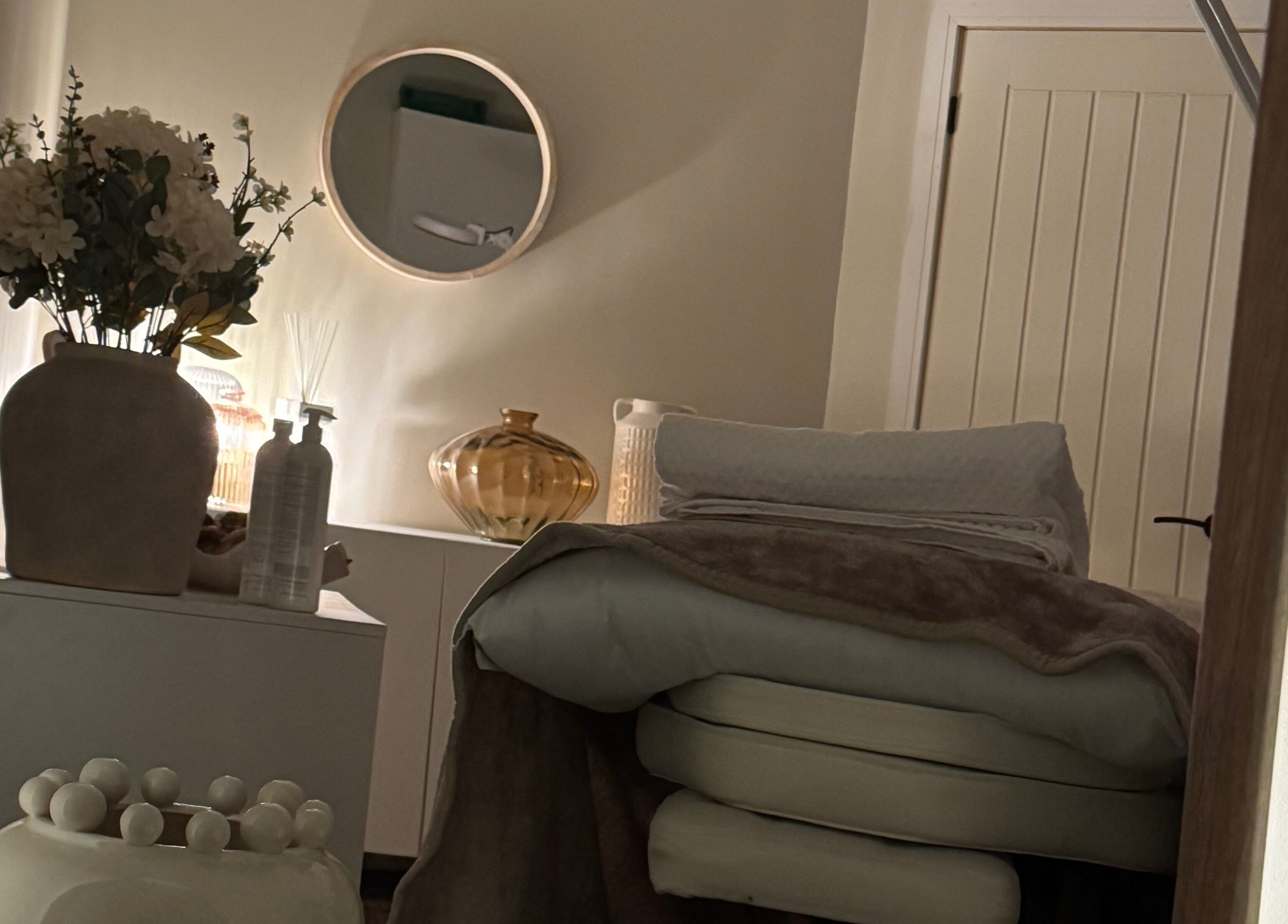 Cozy treatment room at Scott McKinnon Aesthetics and Skin Clinic, Saltcoats, Scotland, GB.