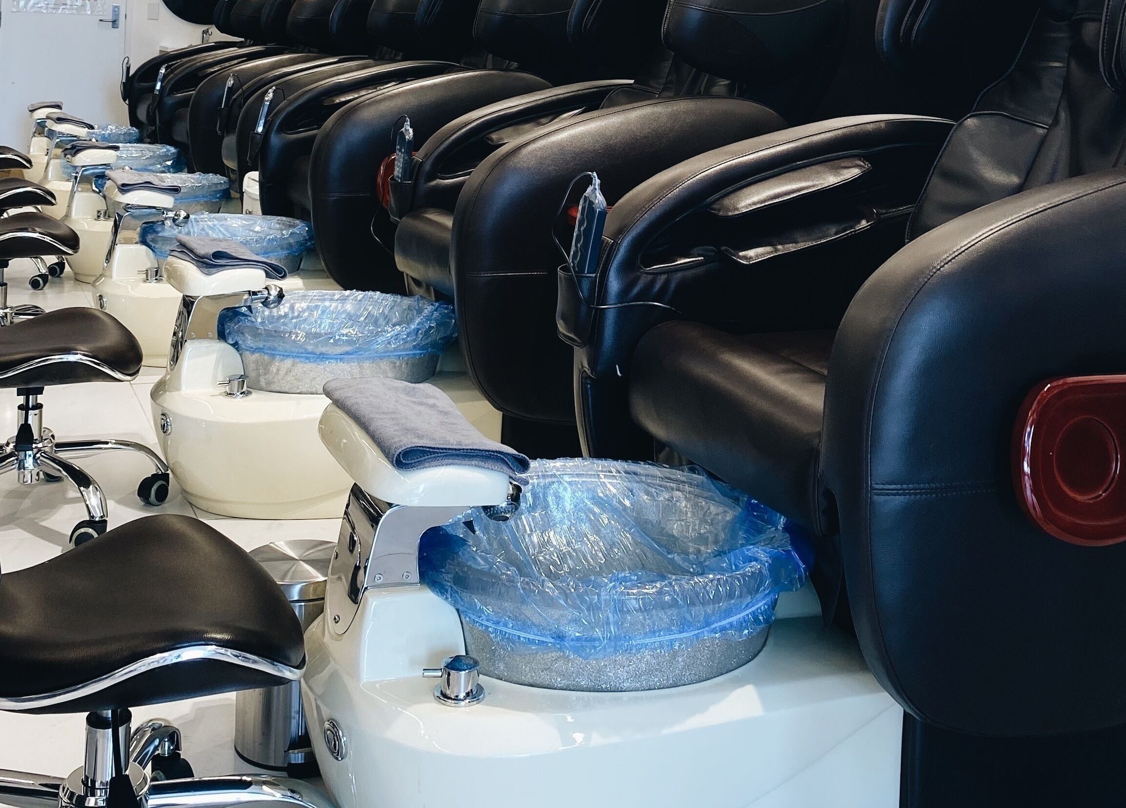 Elegant pedicure stations at Precious Nail, Auckland, Auckland, NZ, offering a luxurious beauty experience.