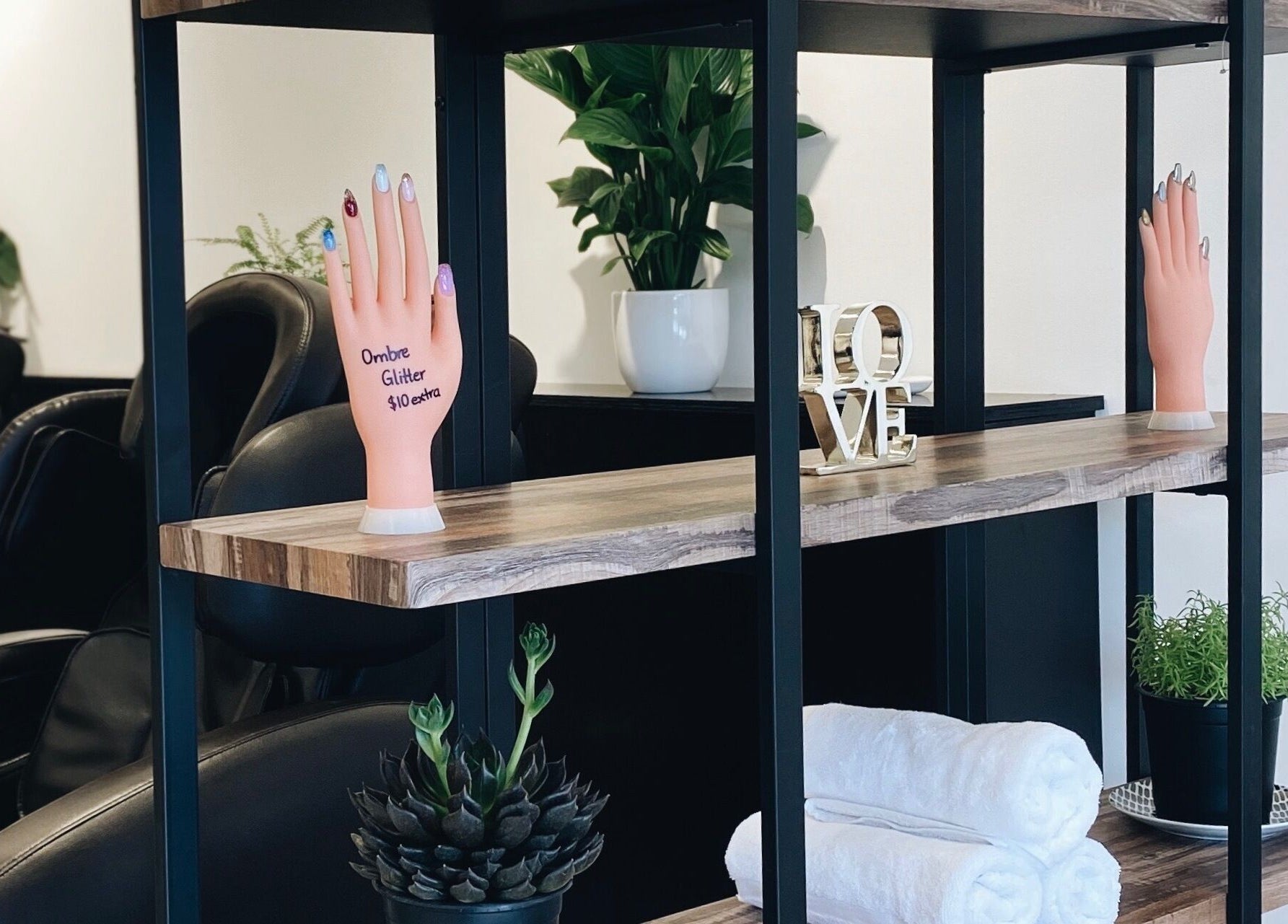 Precious Nail salon decor, showcasing nail art tools in Auckland, Auckland, NZ.