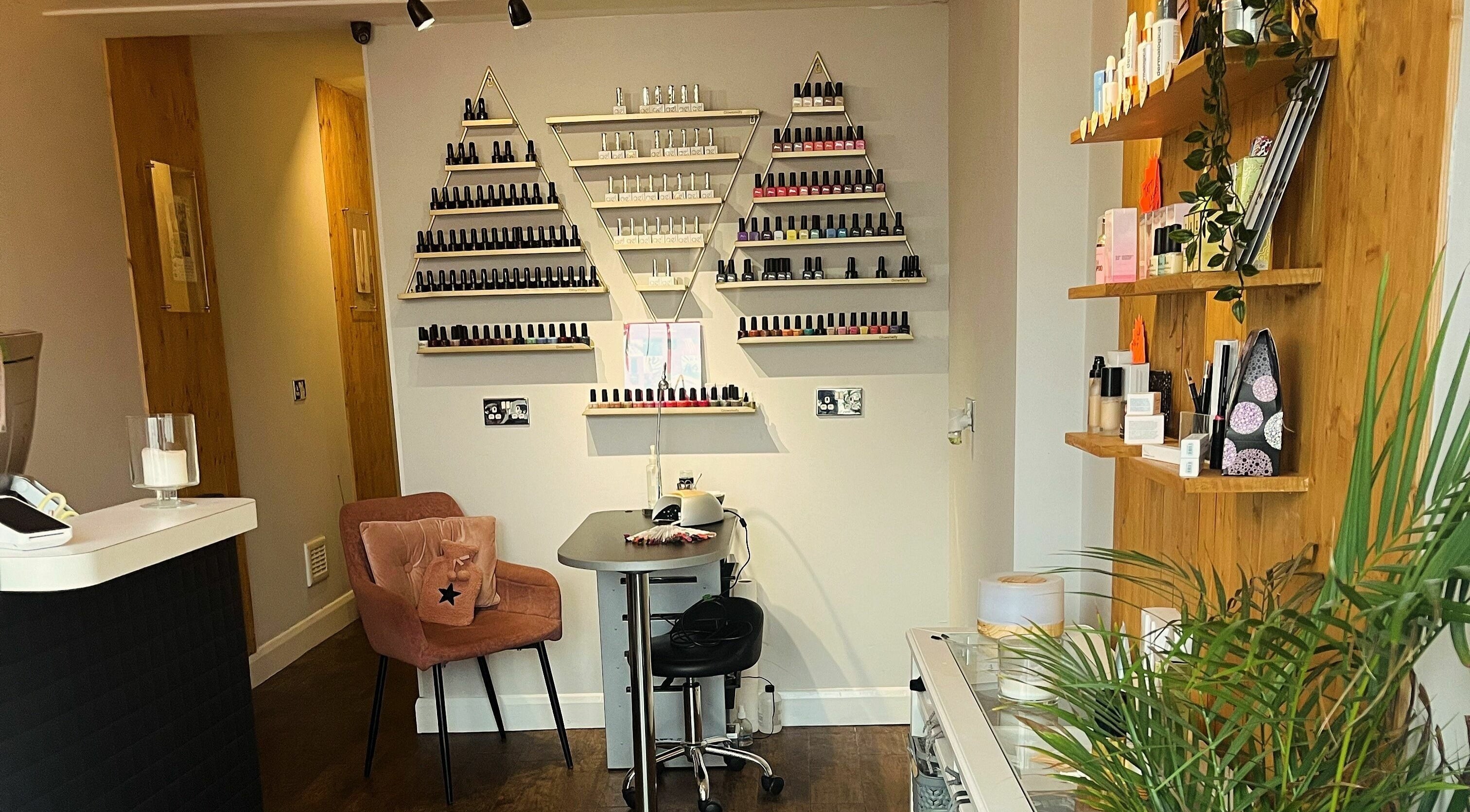 Elegant nail polish and beauty setup at Beauty Room, Loughborough, England, GB.