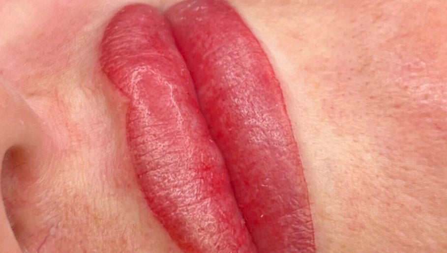 Close-up of beautifully tinted lips at Timeless Beauty Aesthetics, Emalahleni, Mpumalanga, ZA.