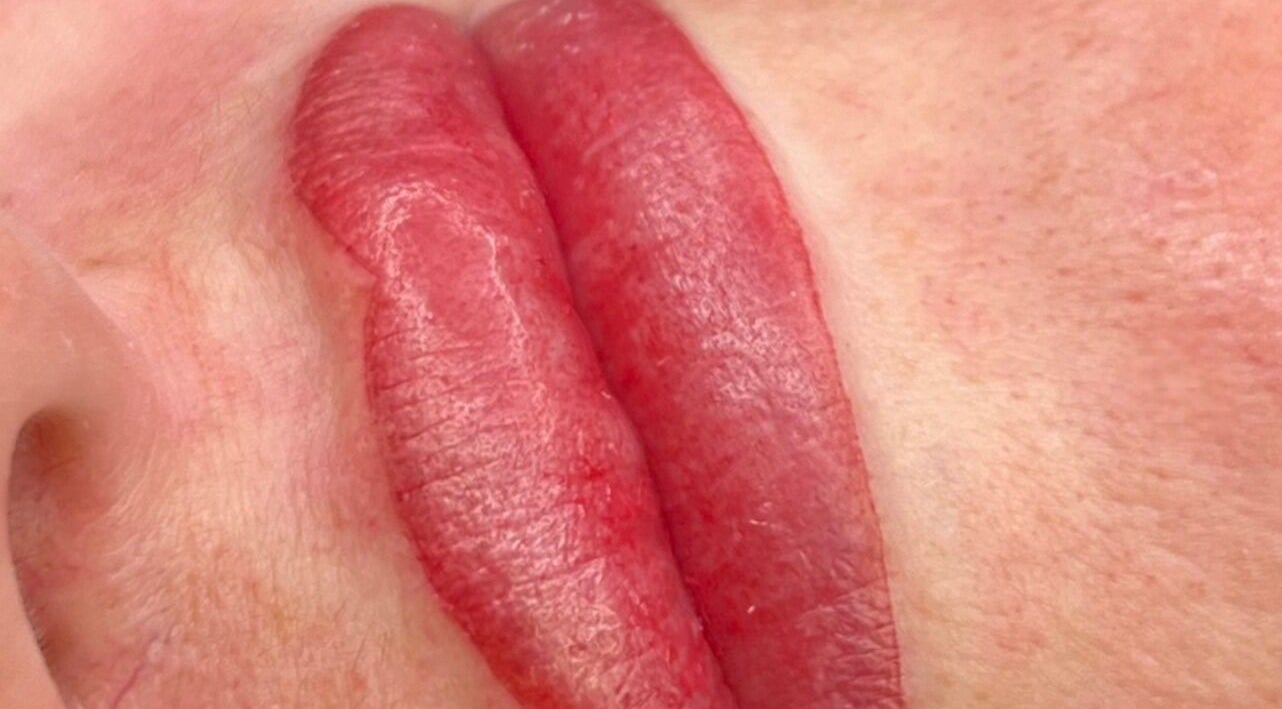 Close-up of beautifully tinted lips at Timeless Beauty Aesthetics, Emalahleni, Mpumalanga, ZA.