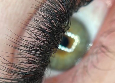 Close-up of elegant eyelash extensions at Timeless Beauty Aesthetics in Emalahleni, Mpumalanga, ZA.