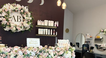Chic interior of Avenue Boutique with floral decor and products display in Bingley, England, GB.