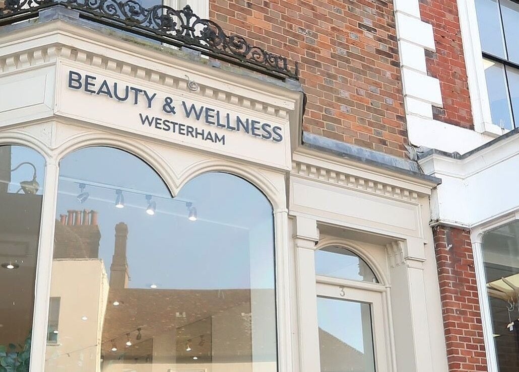 Elegant exterior of WESTERHAM beauty and wellness venue on a sunny day in Kent, England, GB.