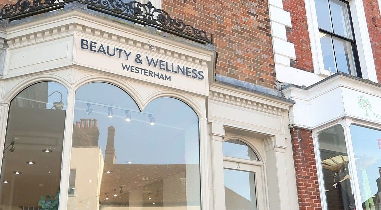 Elegant exterior of WESTERHAM beauty and wellness venue on a sunny day in Kent, England, GB.