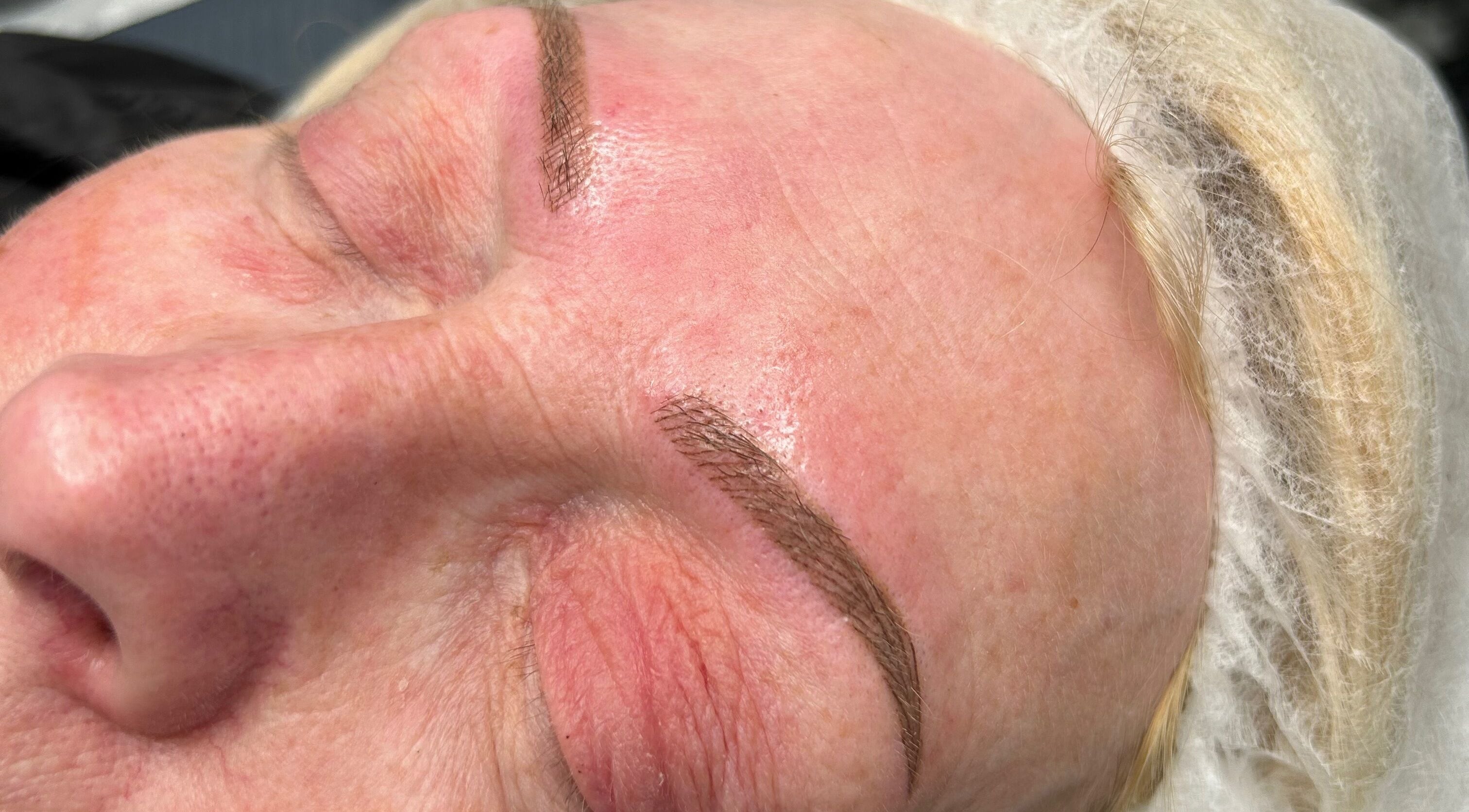 Close-up of freshly sculpted eyebrows at Blink & Sculpt, Brixworth, England, GB.