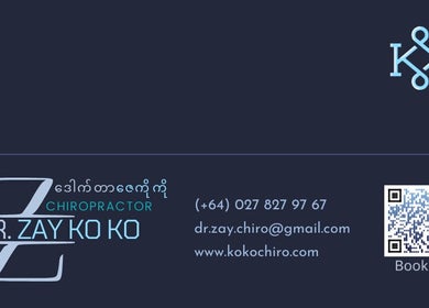 Ko Ko Infinite Chiropractic Grafton contact details and QR code, Auckland, Auckland, NZ.
