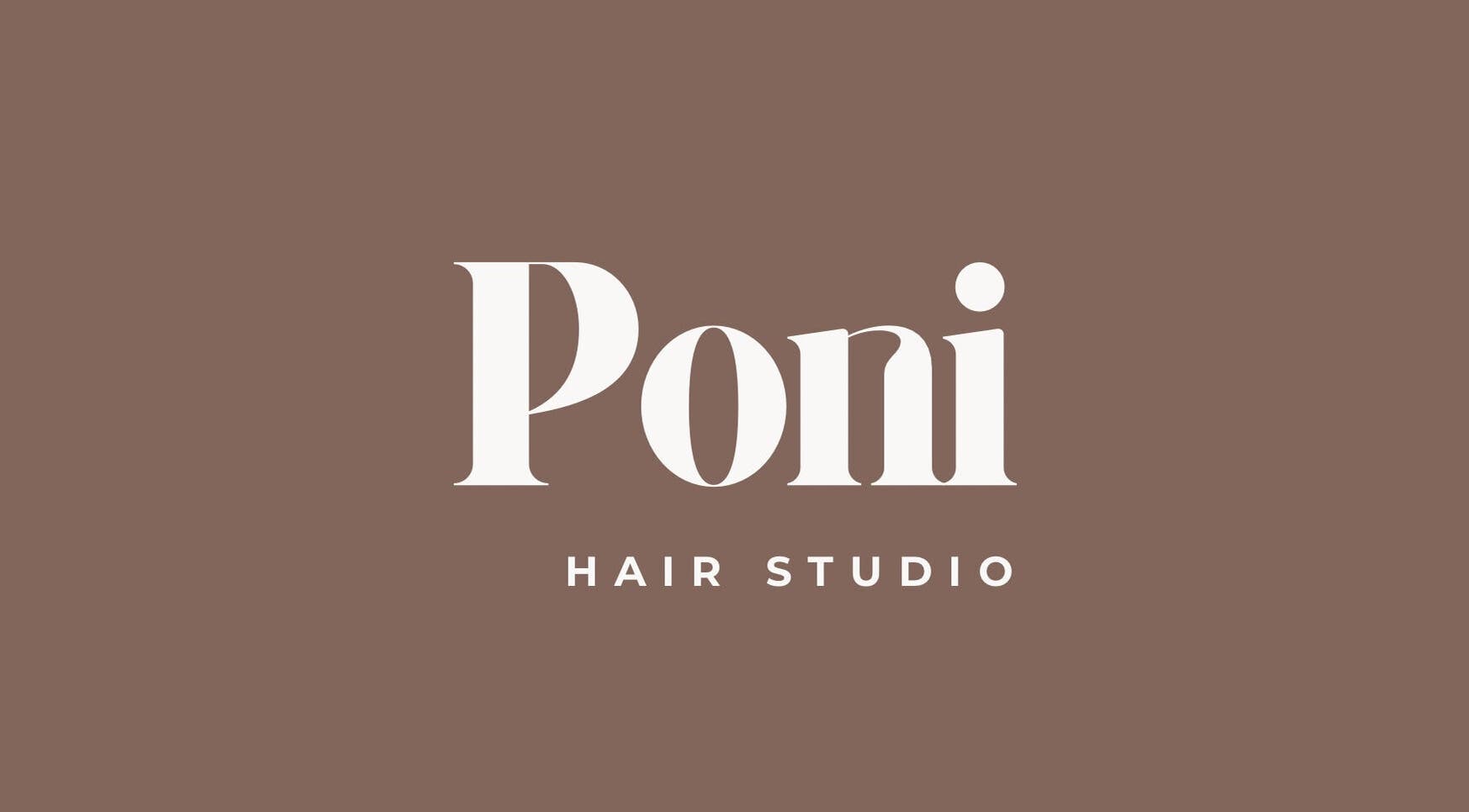 Logo of Poni Hair Studio at Hastings, Victoria, AU, showcasing elegant design.