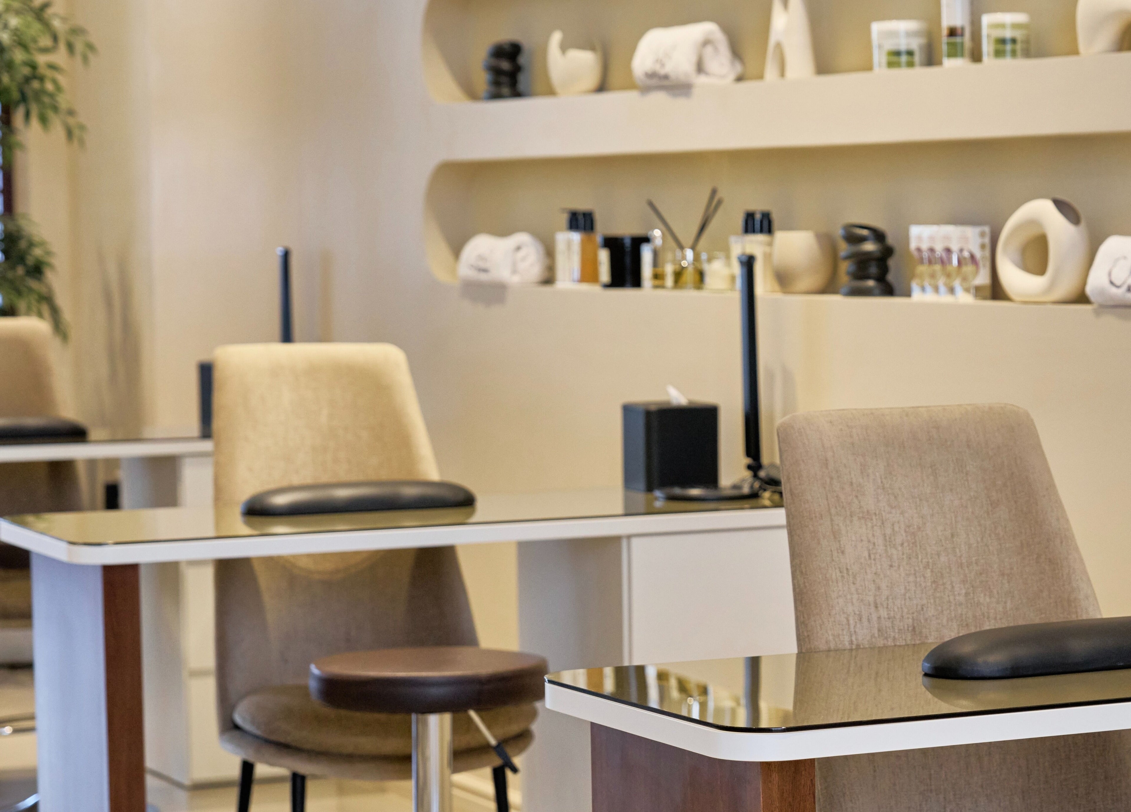 Modern manicure station at Anamil Spa - Al Rabi, Riyadh, Riyadh Province, SA with elegant decor.