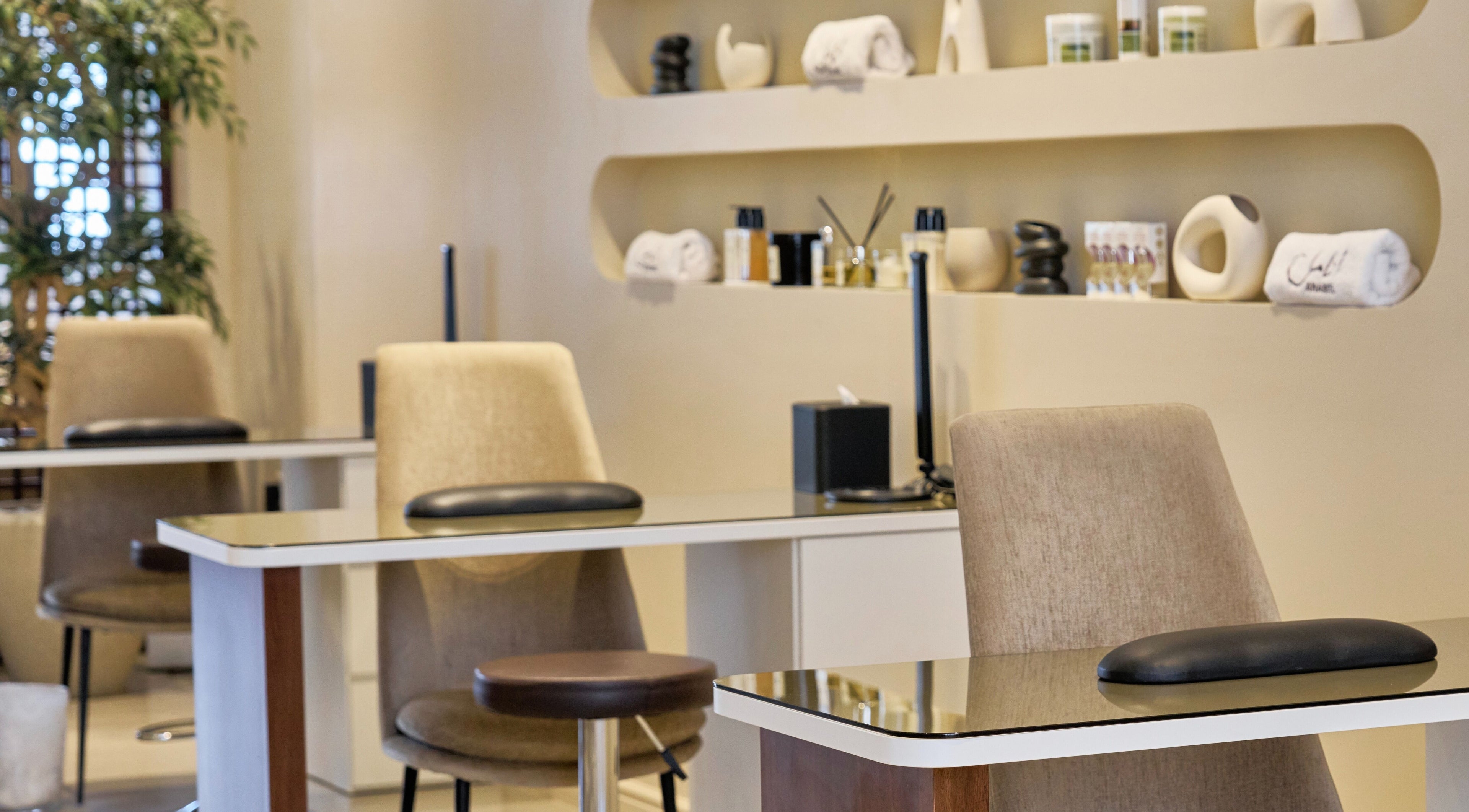 Modern manicure station at Anamil Spa - Al Rabi, Riyadh, Riyadh Province, SA with elegant decor.