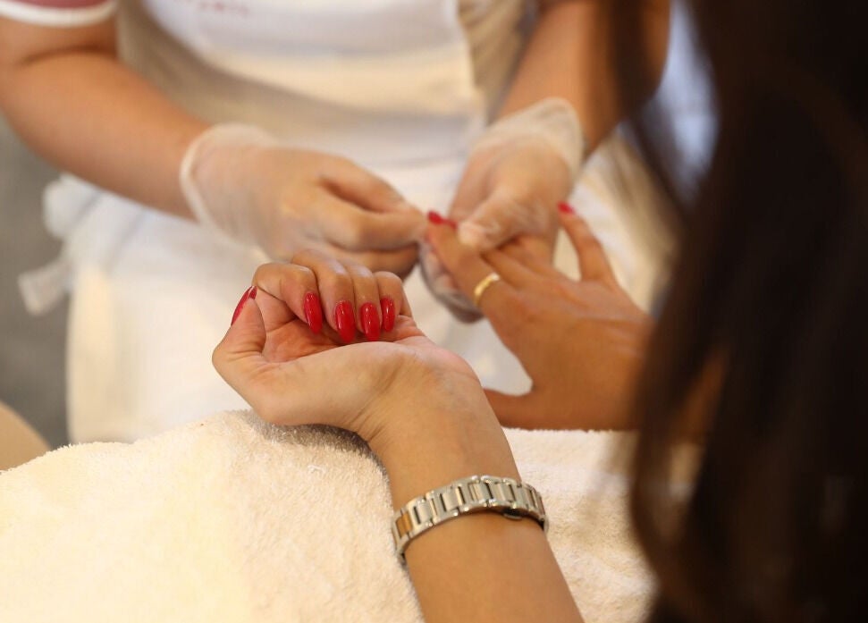 Professional manicure at Anamil Spa - Al Rabi in Riyadh, Riyadh Province, SA, showcasing detailed nail care.