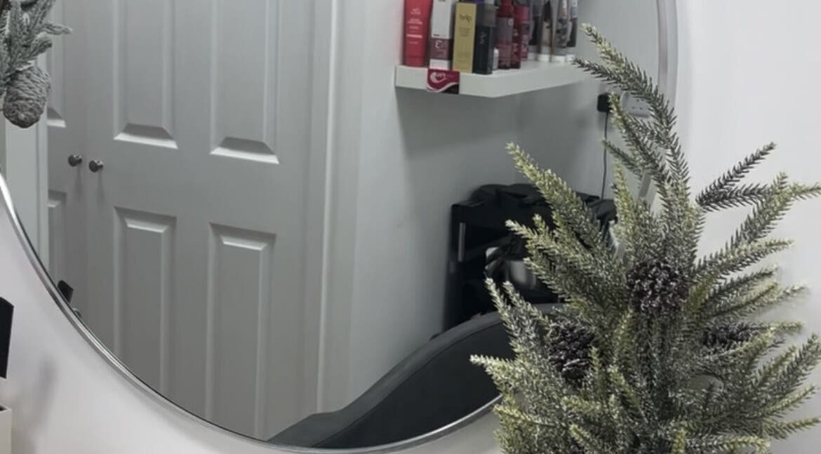 Modern salon chair and decor at Hair by Ruth, Harlow, England, GB offer a serene styling environment.