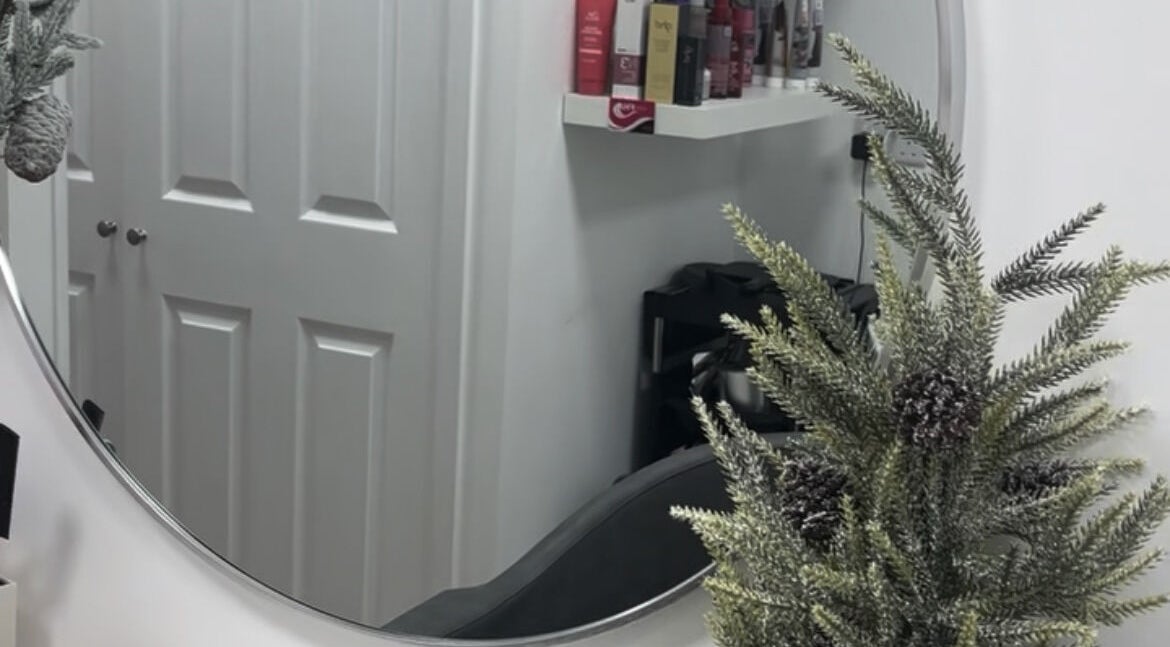 Modern salon chair and decor at Hair by Ruth, Harlow, England, GB offer a serene styling environment.