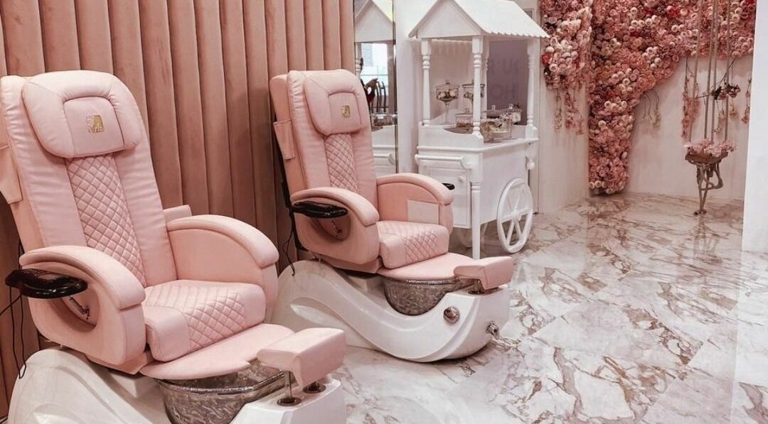 Luxurious pedicure chairs at Cerise Beauty Salon, Dubai, Dubai, AE, offering relaxation and comfort.