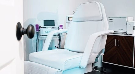 Comfortable treatment chair at Mountain Miracles Med Spa in Rangeley, Maine, US, ready for clients.