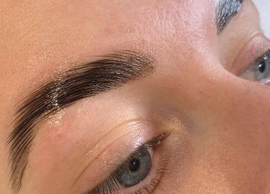 Close-up of expertly shaped eyebrow at Skin Within Beauty, Kaiapoi, Canterbury, NZ.