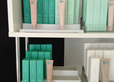 Aesthetics By Lee in Nambucca Heads, New South Wales, AU displays an elegant array of skincare products.