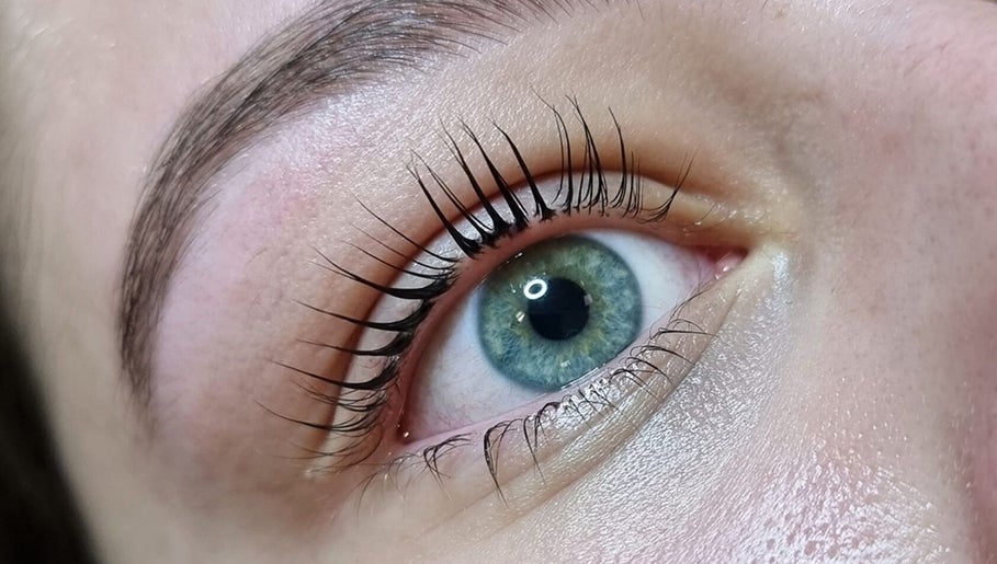 Close-up of beautifully enhanced lashes at Delta Beauty Salon, Phillip, Australian Capital Territory, AU.