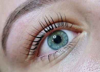 Close-up of beautifully enhanced lashes at Delta Beauty Salon, Phillip, Australian Capital Territory, AU.