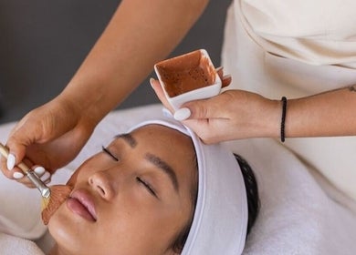 Facial treatment at Delta Beauty Salon, Phillip, Australian Capital Territory, AU. Relaxation and skincare in action.