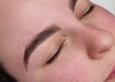 Close-up of perfectly groomed eyebrows at Delta Beauty Salon, Phillip, Australian Capital Territory, AU.