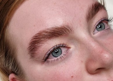 Close-up of styled eyebrows at Delta Beauty Salon, Phillip, Australian Capital Territory, AU.
