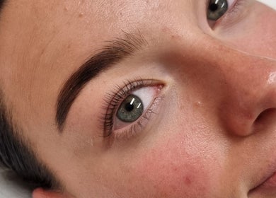 Close-up of perfectly groomed eyebrows at Delta Beauty Salon, Phillip, Australian Capital Territory, AU.