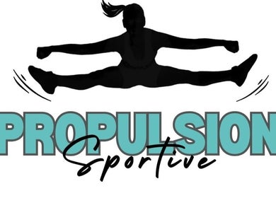 Logo Propulsion Sportive à Blainville, Québec, silhouette d'une danseuse en plein saut.