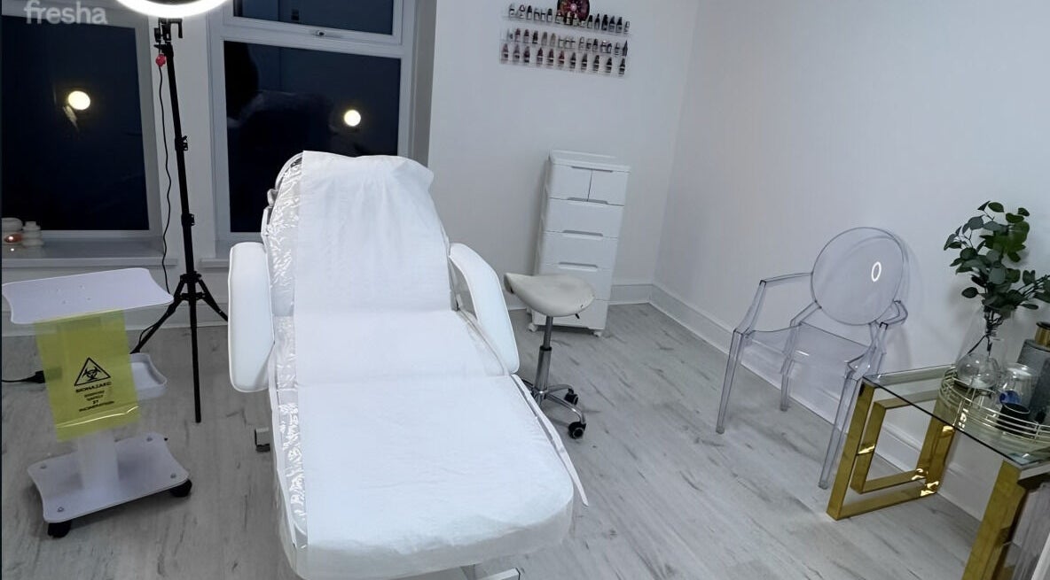 Modern treatment room at The Contour Clinic in Pencoed, Wales, GB featuring sleek furnishings and tranquil decor.