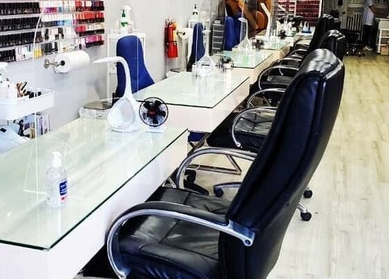 LTS Nails salon interior featuring elegant manicure stations in Toronto, Ontario, CA.