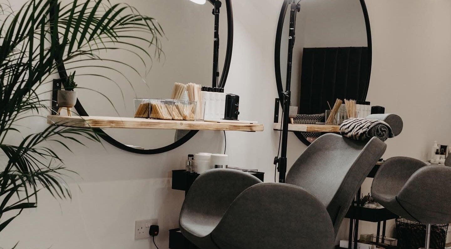 Chic makeup studio at Lisa Cooper Makeup Artist in Ackworth, England, GB with elegant decor and stylish chairs.
