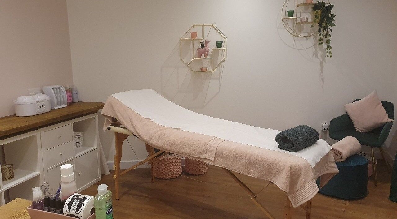 Spa room at The Little Village Retreat, Newstead Village, England, GB, featuring a cozy massage table.