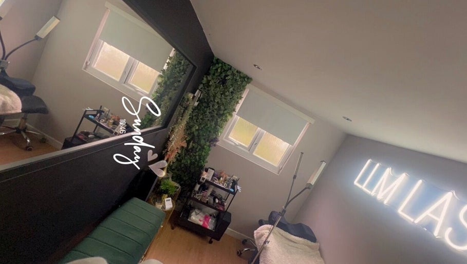 Cozy interior of LLM Lashes with chic decor in North Shields, England, GB.