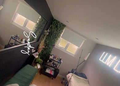 Cozy interior of LLM Lashes with chic decor in North Shields, England, GB.