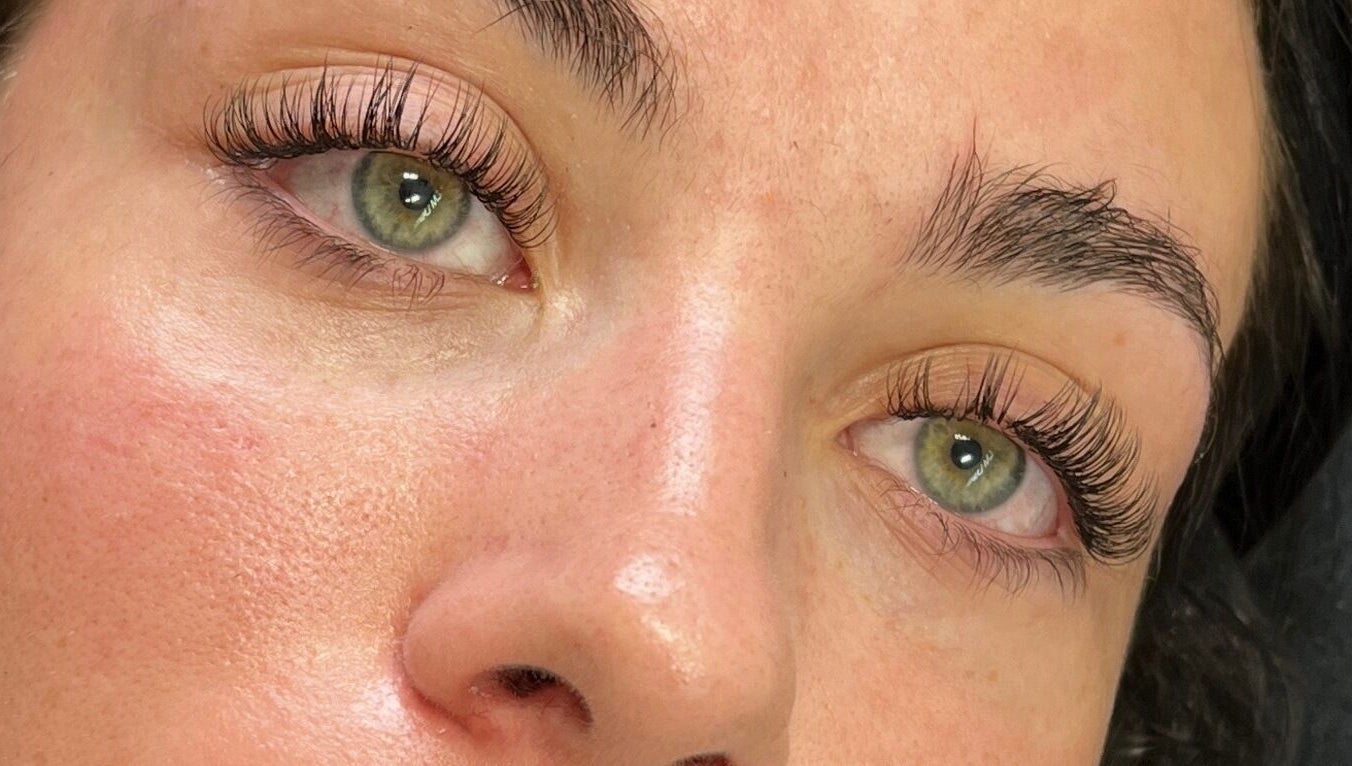 Close-up of lash extensions at LLM Lashes, North Shields, England, GB highlighting detailed artistry.