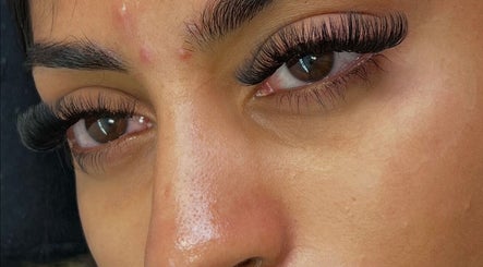 Close-up of elegant lash extensions by LLM Lashes, North Shields, England, GB showcasing detailed artistry.