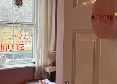 Charming Solo Studio interior with window view in Amble, England, GB showcasing aesthetic design.