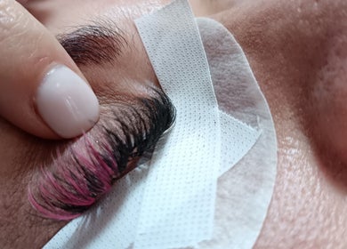 Eyelash extension being applied at Love Lash, Boksburg, Gauteng, ZA for a vibrant look.