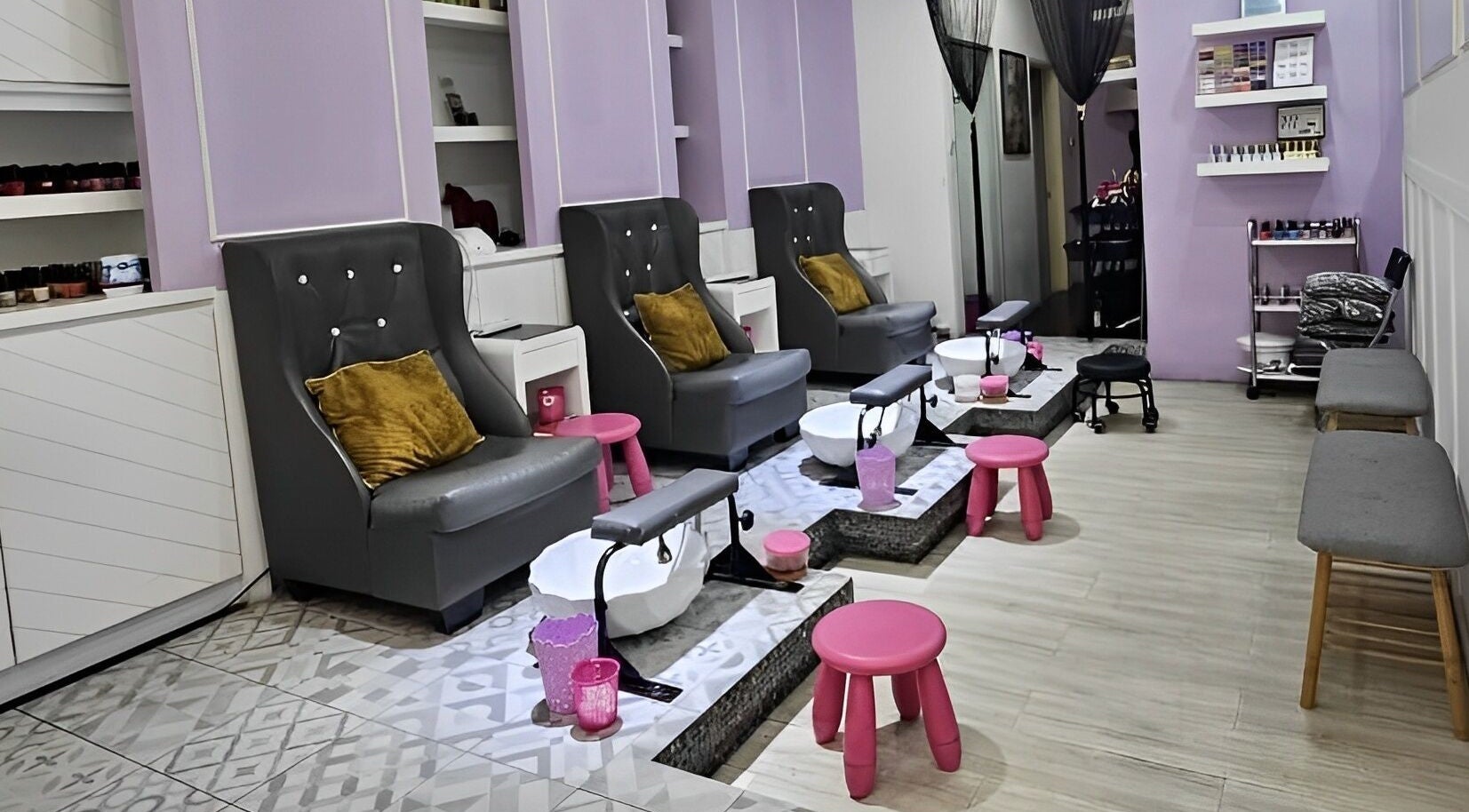 Chic and cozy pedicure area at Q Nails, Kuala Lumpur, Wilayah Persekutuan Kuala Lumpur, MY.