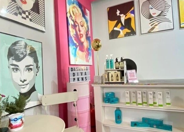 Colorful art-decorated wall at Dashing Diva Shah Alam, a stylish beauty venue in Shah Alam, Selangor, MY.