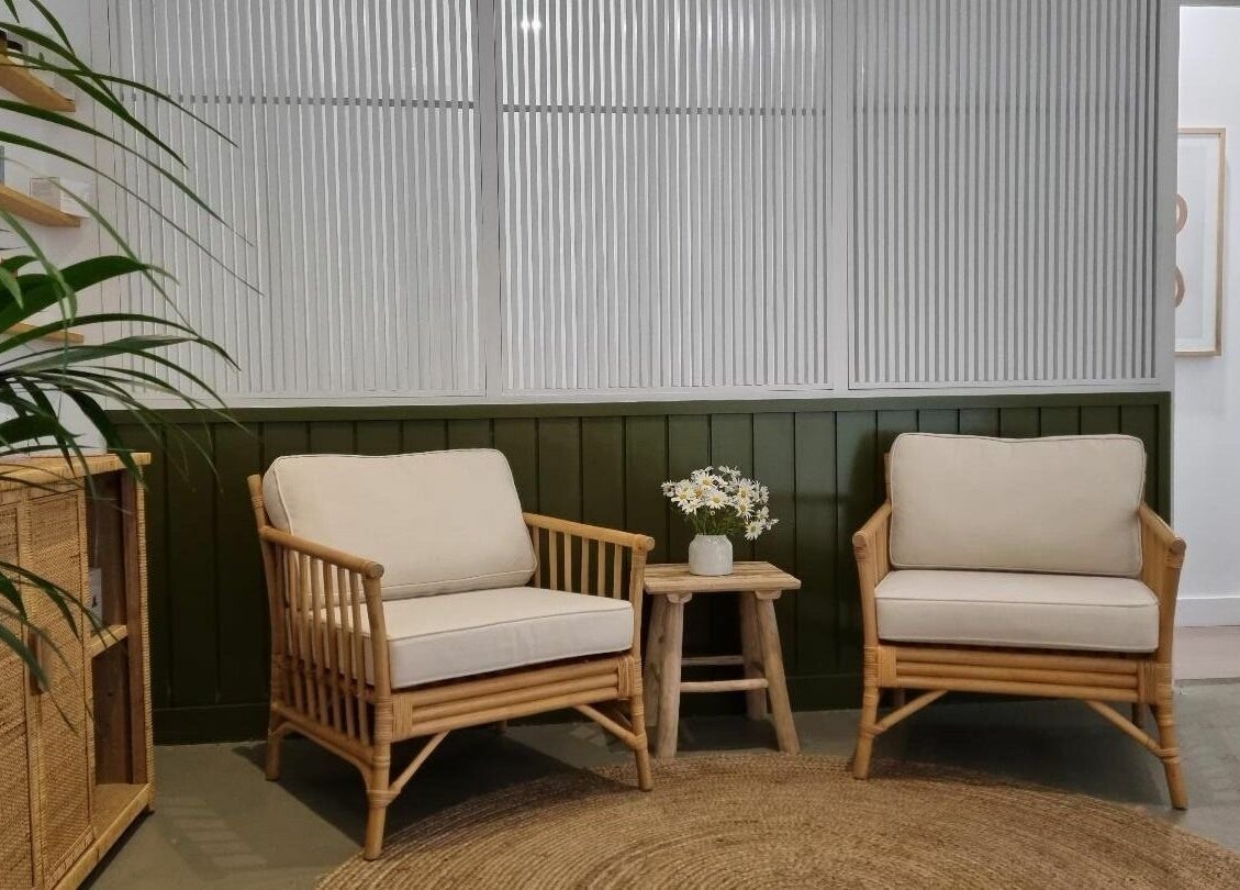 Elegant seating area at Slow by Seed in Orange, New South Wales, AU featuring wooden chairs and a cozy atmosphere.