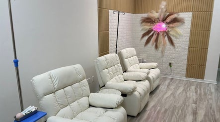 Comfortable lounge chairs at Harmony Medical Spa, Doral, Florida, US offer a tranquil environment.