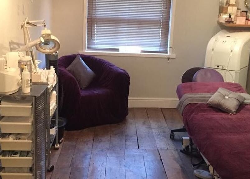 Bloom Beauty Studio's cozy treatment room in The Royal Town of Sutton Coldfield, England, GB, inviting relaxation.