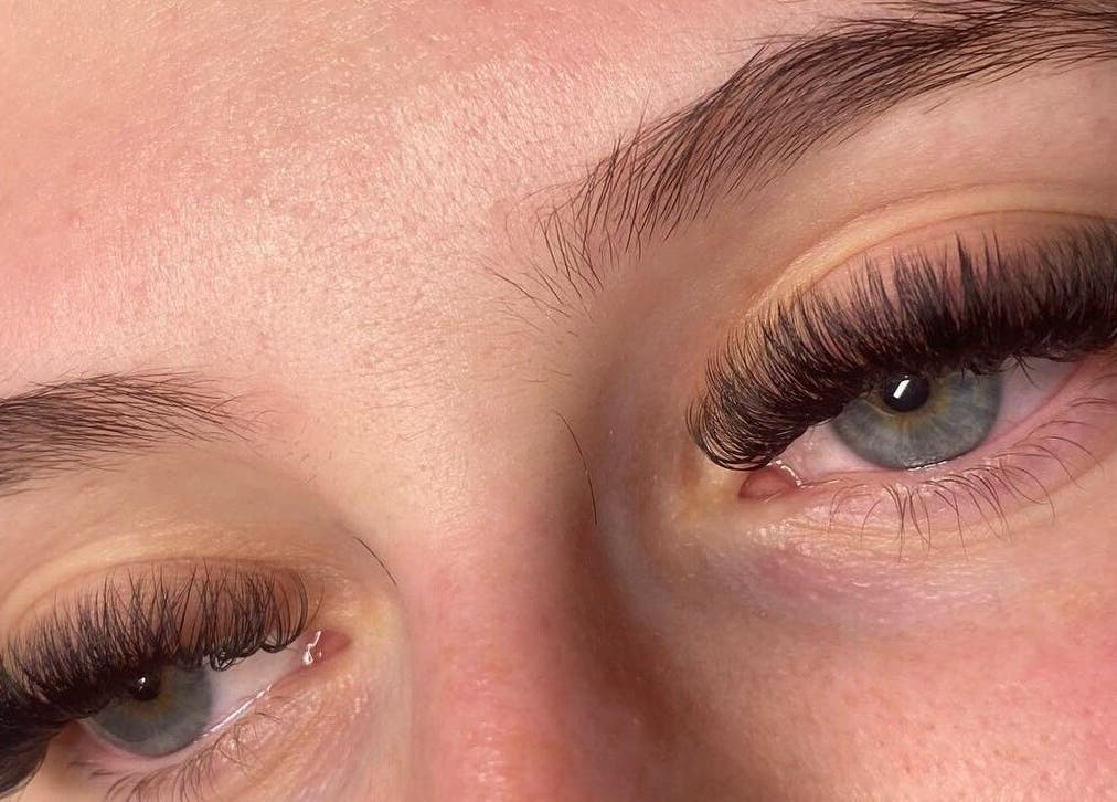 Close-up of well-groomed lashes at BL Lashes & Brows in Chorley, England, GB.