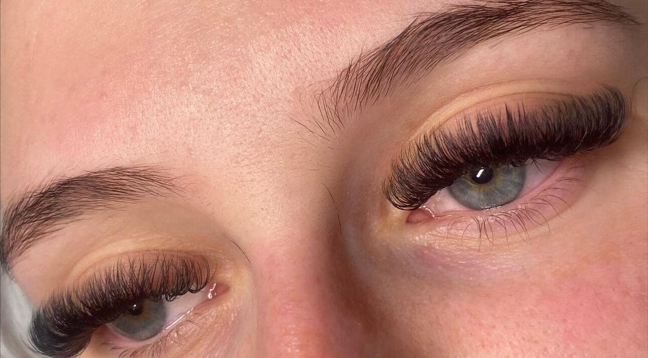 Close-up of well-groomed lashes at BL Lashes & Brows in Chorley, England, GB.