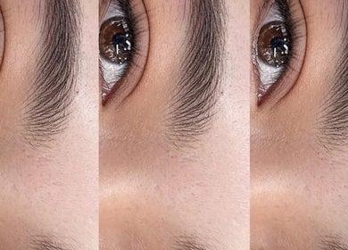 Close-up of expertly styled eyebrows by VitaBrows PMU & Lash in Miami, Florida, US.