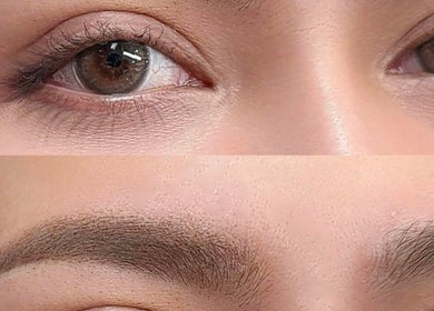 Microblading results at VitaBrows PMU & Lash in Miami, Florida, US showcasing expertly shaped eyebrows.