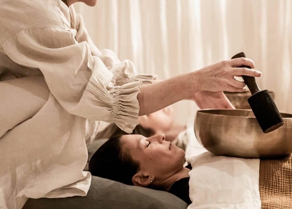 Sound therapy session at Chakana Day Spa + Wellbeing, Avalon Beach, New South Wales, AU enhances relaxation.